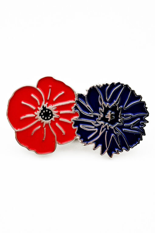 Insigne Bleuet-Coquelicot en métal émaillé dans son coffret cartonné – Image 2