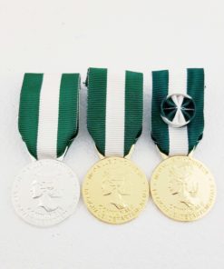 Médaille d'ancienneté en métal argenté et doré